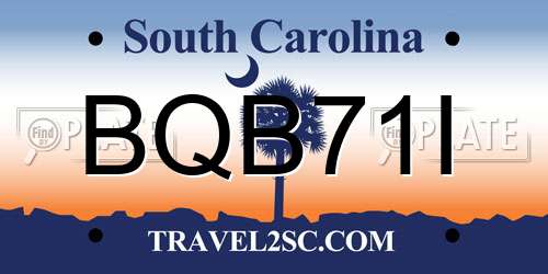BQB71I South Carolina License Plate