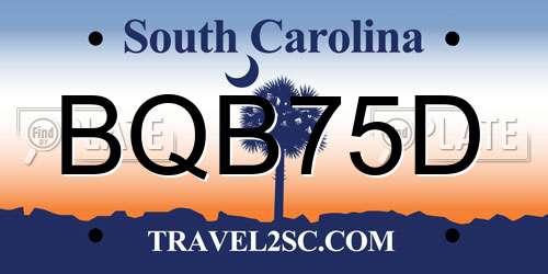 BQB75D South Carolina License Plate