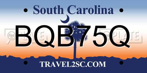 BQB75Q South Carolina License Plate