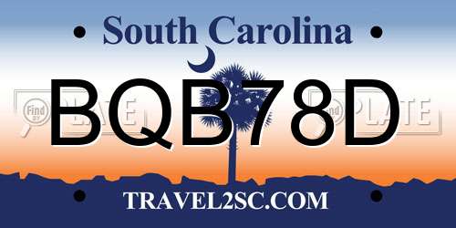 BQB78D South Carolina License Plate