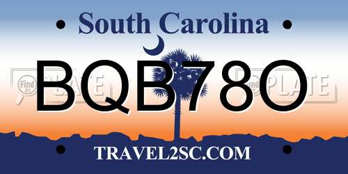 BQB78O South Carolina License Plate