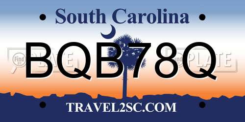 BQB78Q South Carolina License Plate
