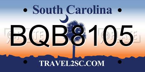 BQB8105 South Carolina License Plate