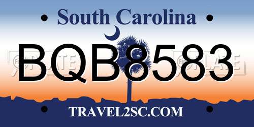 BQB8583 South Carolina License Plate
