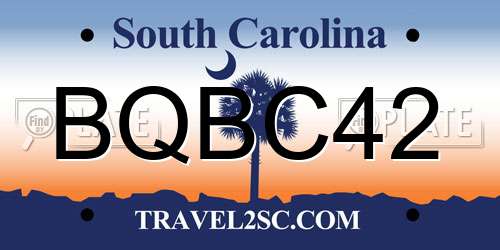 BQBC42 South Carolina License Plate