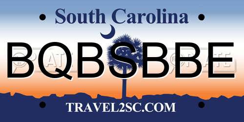 BQBSBBE South Carolina License Plate