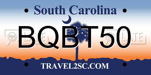 BQBT50 South Carolina License Plate