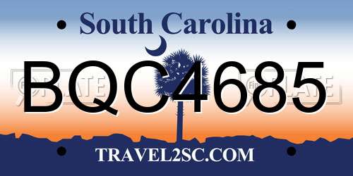 BQC4685 South Carolina License Plate