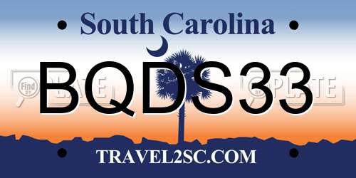 BQDS33 South Carolina License Plate