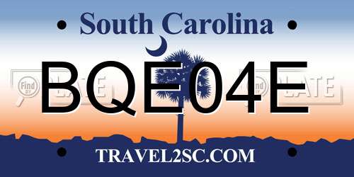 BQE04E South Carolina License Plate