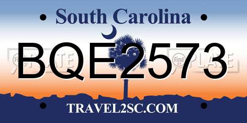 BQE2573 South Carolina License Plate