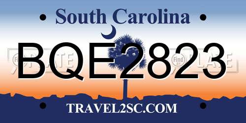 BQE2823 South Carolina License Plate