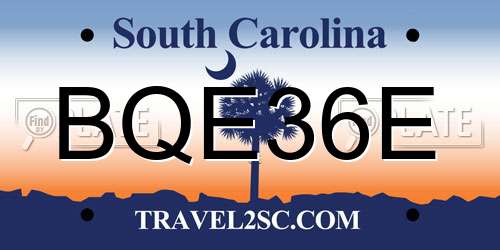 BQE36E South Carolina License Plate