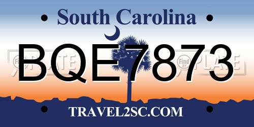 BQE7873 South Carolina License Plate