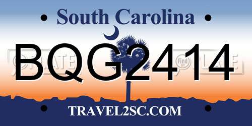 BQG2414 South Carolina License Plate
