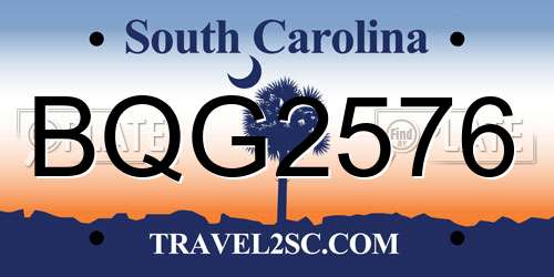 BQG2576 South Carolina License Plate