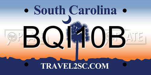 BQI10B South Carolina License Plate