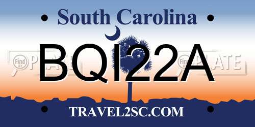 BQI22A South Carolina License Plate