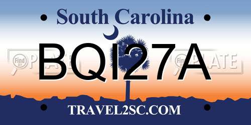 BQI27A South Carolina License Plate