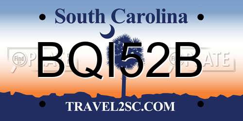 BQI52B South Carolina License Plate