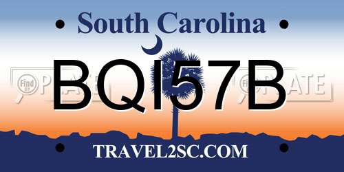 BQI57B South Carolina License Plate