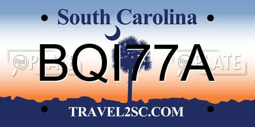 BQI77A South Carolina License Plate