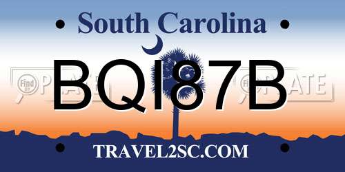 BQI87B South Carolina License Plate