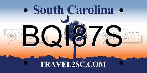 BQI87S South Carolina License Plate