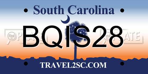 BQIS28 South Carolina License Plate