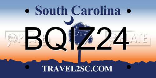 BQIZ24 South Carolina License Plate