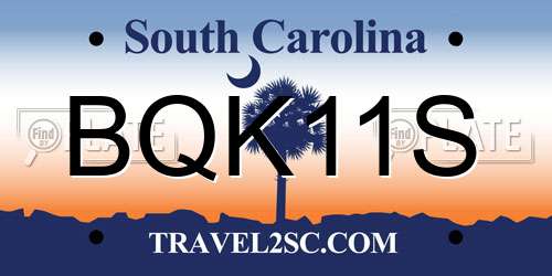 BQK11S South Carolina License Plate