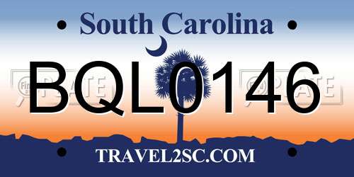 BQL0146 South Carolina License Plate