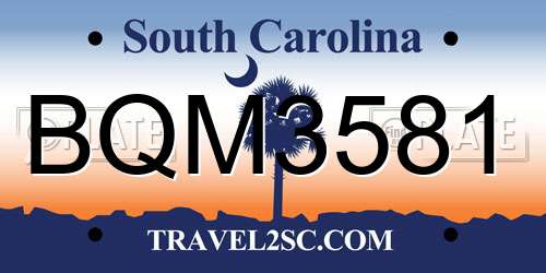 BQM3581 South Carolina License Plate