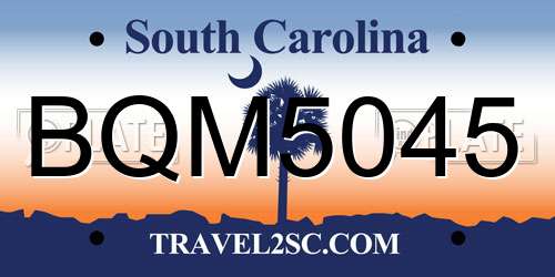 BQM5045 South Carolina License Plate