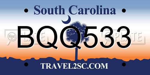 BQQ533 South Carolina License Plate