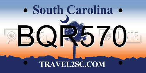 BQR570 South Carolina License Plate