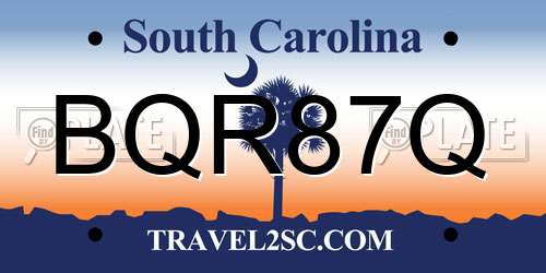 BQR87Q South Carolina License Plate