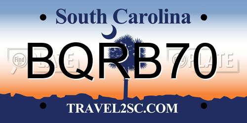 BQRB70 South Carolina License Plate