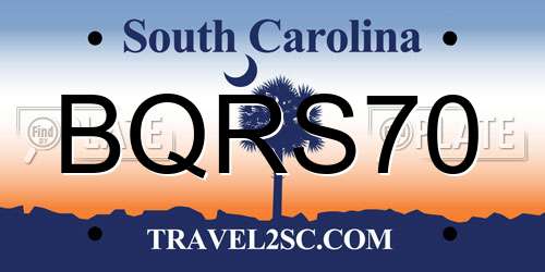 BQRS70 South Carolina License Plate