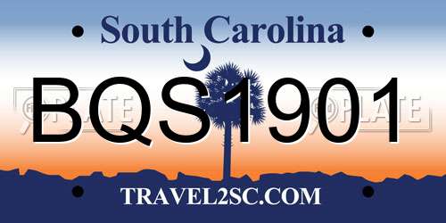 BQS1901 South Carolina License Plate