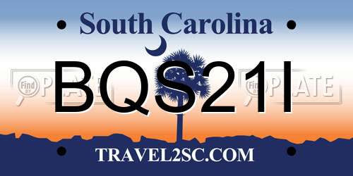 BQS21I South Carolina License Plate