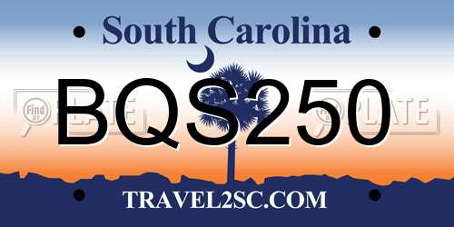 BQS250 South Carolina License Plate