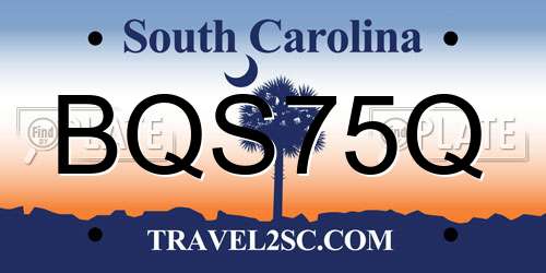 BQS75Q South Carolina License Plate