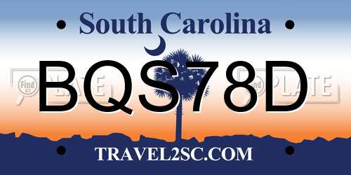 BQS78D South Carolina License Plate