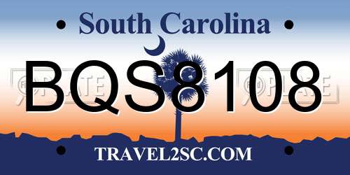 BQS8108 South Carolina License Plate