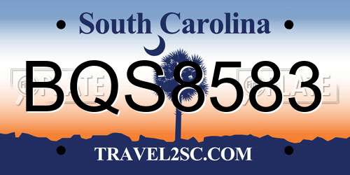 BQS8583 South Carolina License Plate