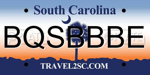 BQSBBBE South Carolina License Plate