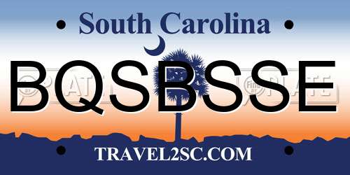 BQSBSSE South Carolina License Plate