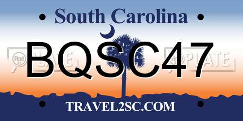 BQSC47 South Carolina License Plate