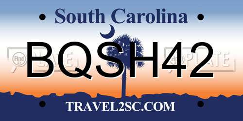 BQSH42 South Carolina License Plate